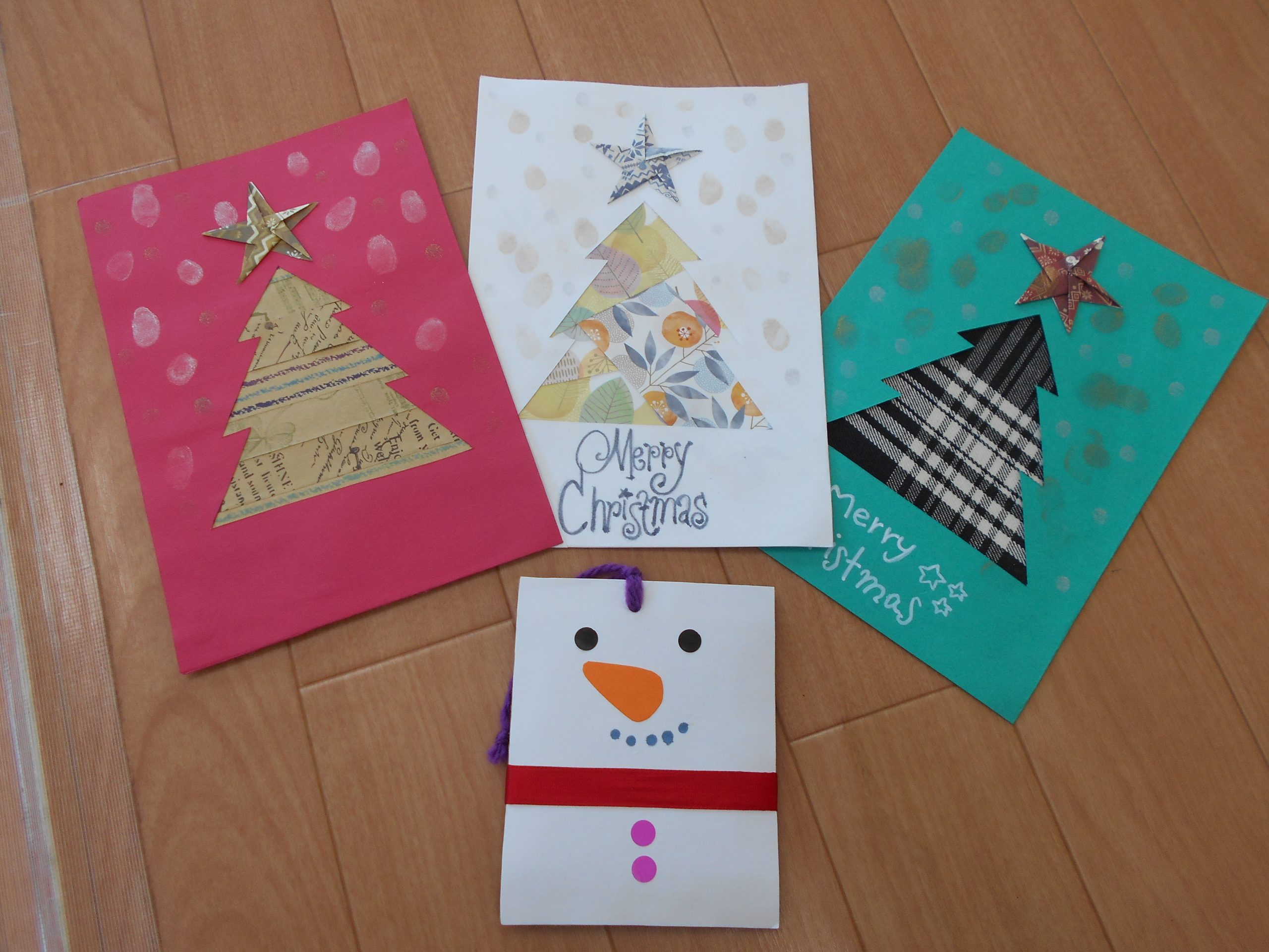 11月の製作【クリスマスカードを作ろう】 | くまっしぇ発 育自